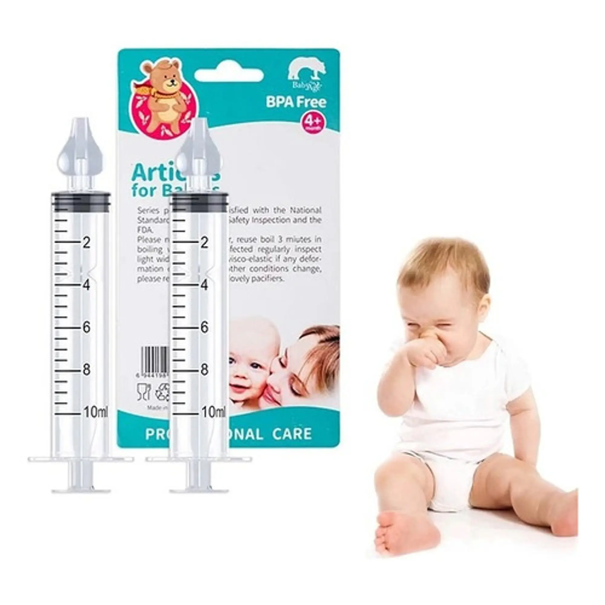Jeringa Aspirador Nasal Bebé-niños Limpiador Nasa X 6 Unids   4