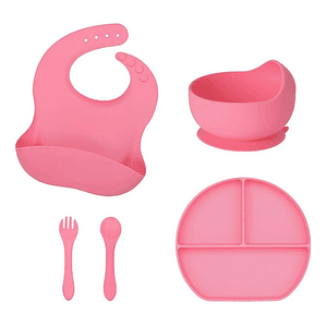 Set Alimentación Silicona 5 Piezas Bebé 6-12 Meses