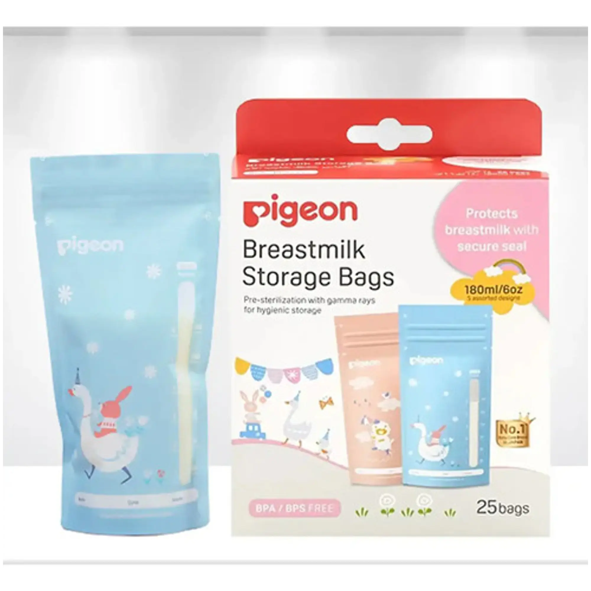 Bolsas Para Almacenar Leche Materna Pigeon - 180ml - 25uds 7