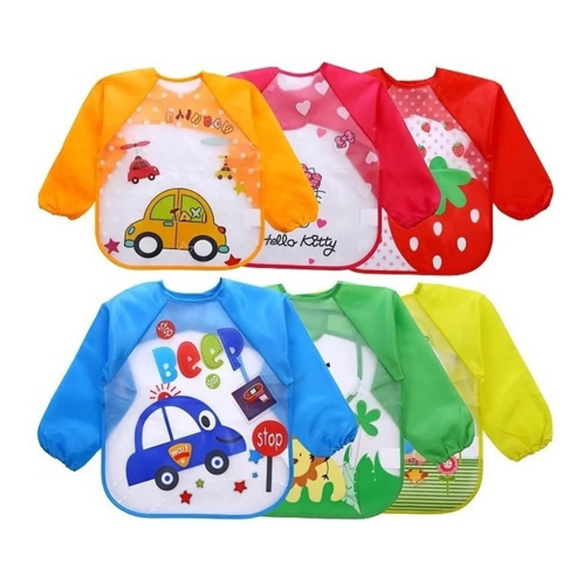Babero Manga Larga Impermeable x 3 uni  1