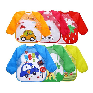 Babero Manga Larga Impermeable x 3 uni 