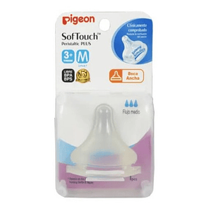 Pigeon Tetina Chupete Boca Ancha Talla M 3+ Meses Softouch