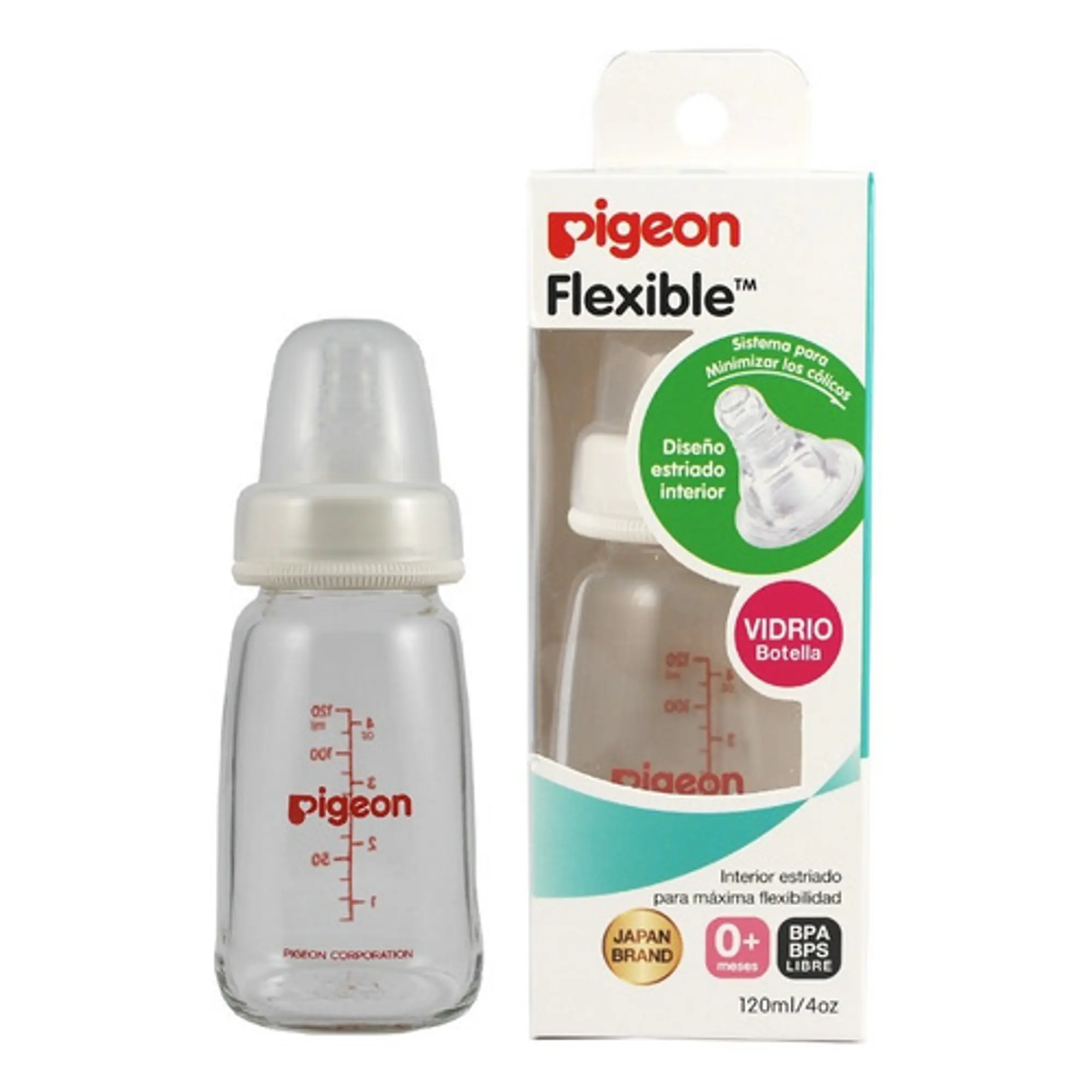 Mamadera Pigeon Vidrio 120ml   1