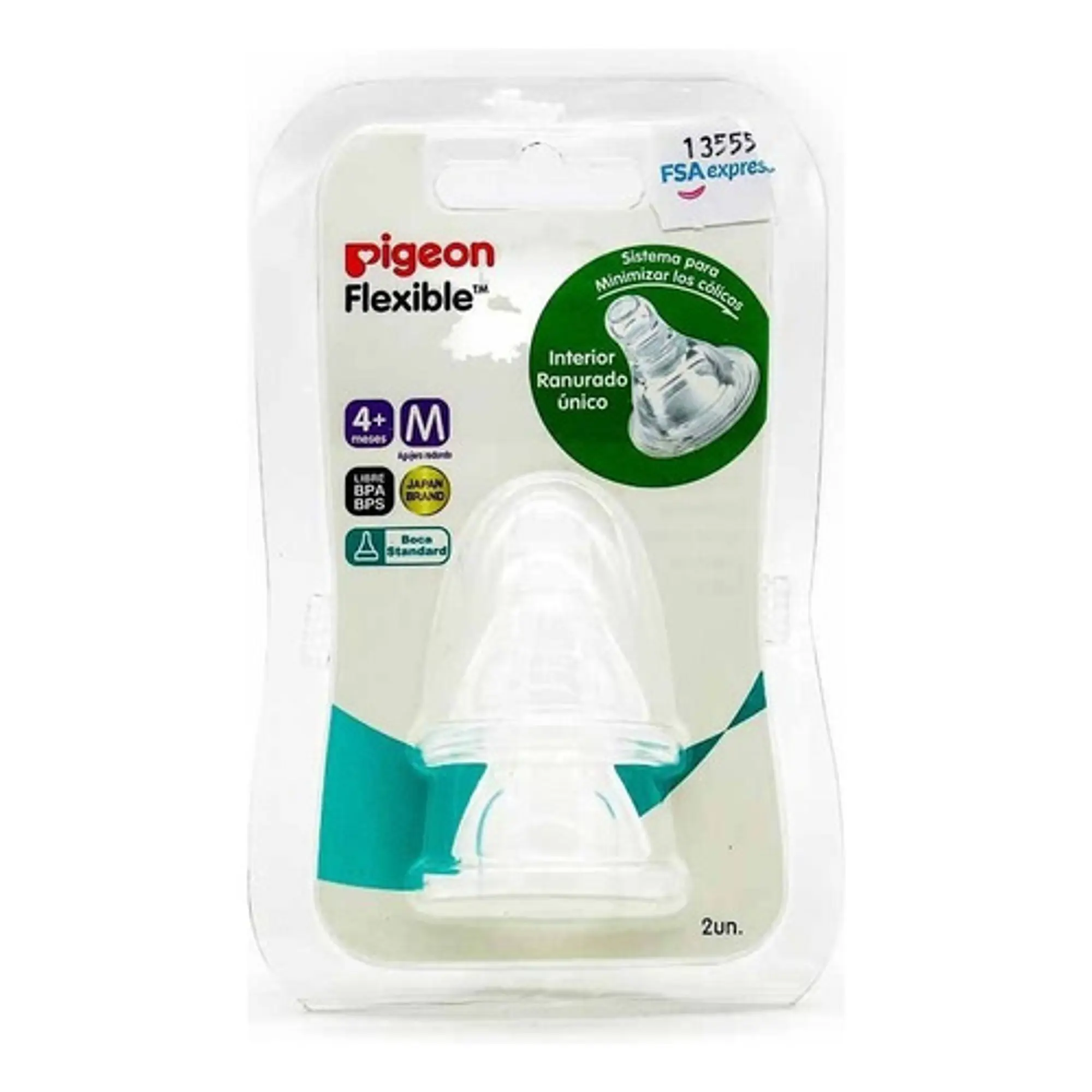 Tetina Pigeon Boca Estandar Talla M 4+m 2