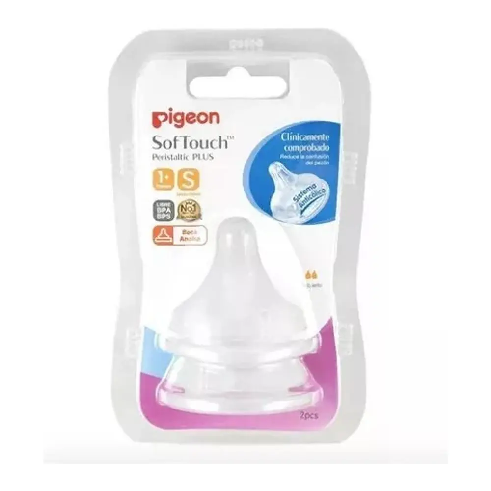 Tetina Chupete Pigeon Pack 2 Talla S 1+m Softouch 1