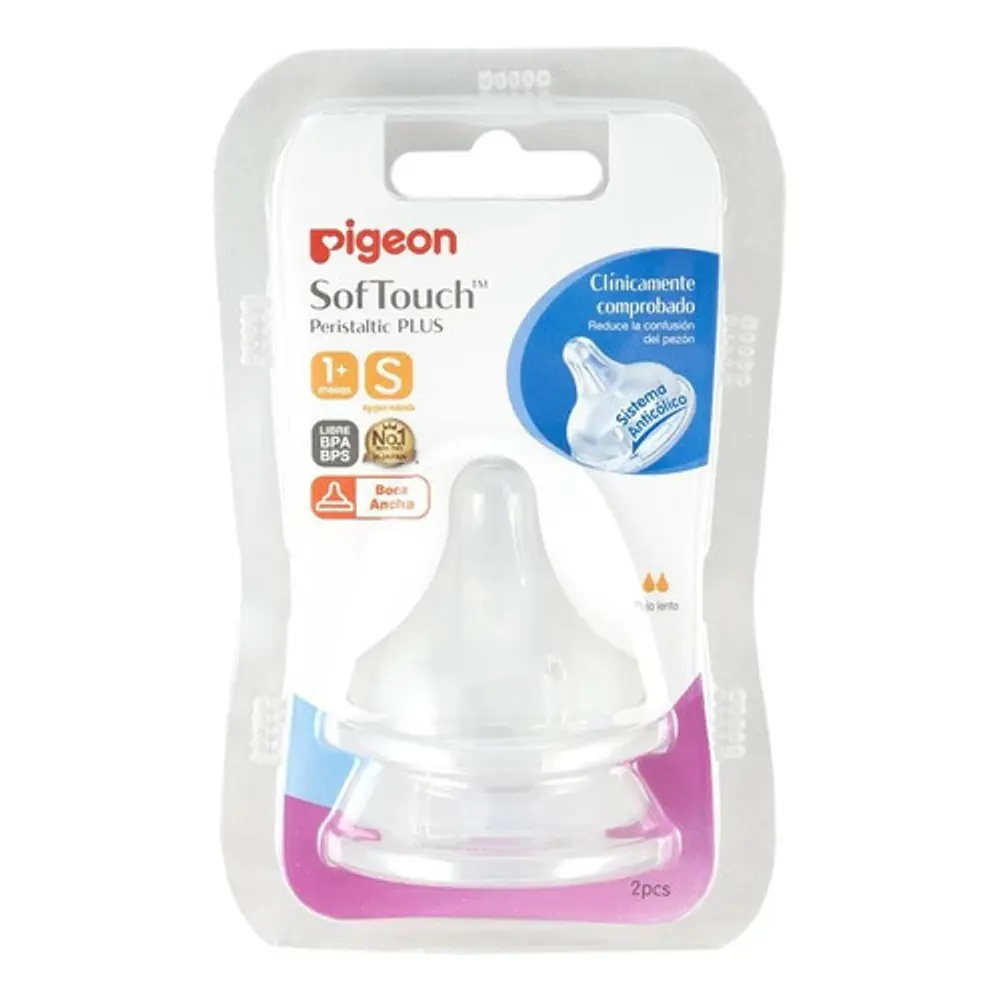 Tetina Chupete Pigeon Pack 2 Talla S 1+m Softouch 5