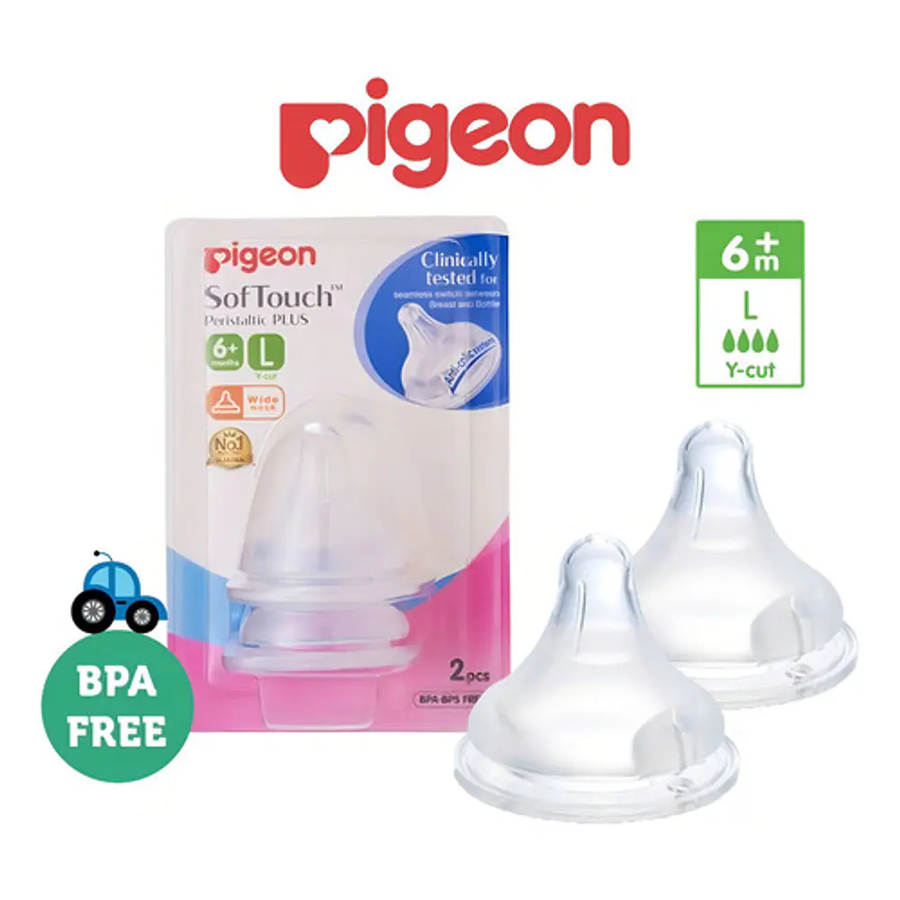 Tetinas Pigeon Softouch Boca Ancha 6+ Meses Talla L  1