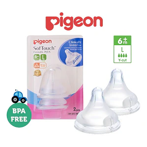 Tetinas Pigeon Softouch Boca Ancha 6+ Meses Talla L 