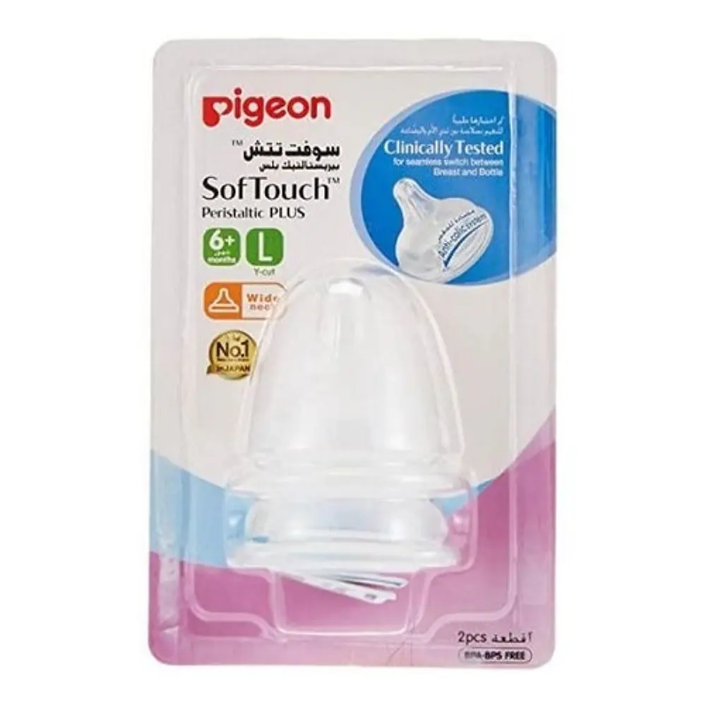 Tetinas Pigeon Softouch Boca Ancha 6+ Meses Talla L  2