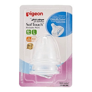 Tetinas Pigeon Softouch Boca Ancha 6+ Meses Talla L 