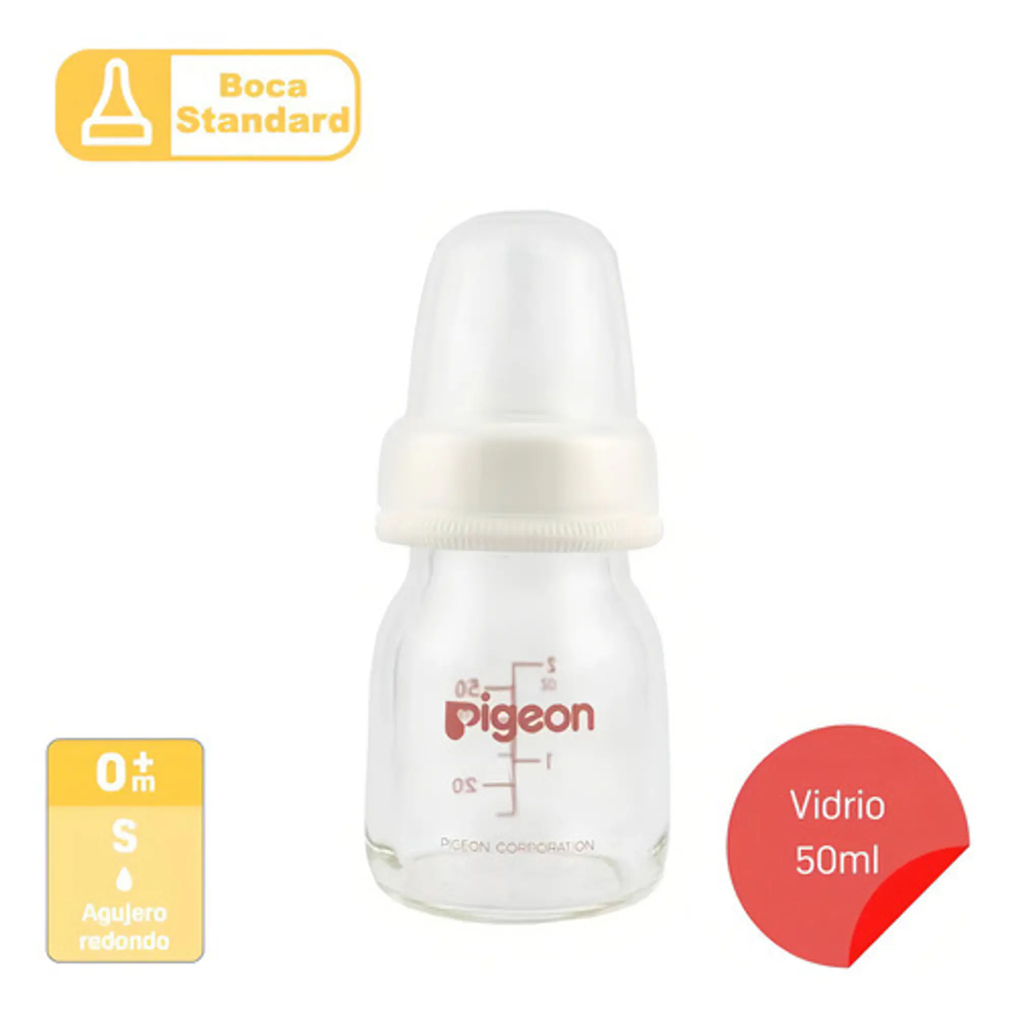 Biberón Pigeon Estándar De Vidrio 50 Ml  3