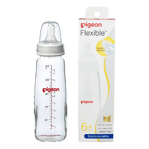 Biberón Pigeon Estándar De Vidrio 240 ML 