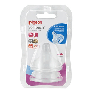 Tetinas Pigeon Softouch Boca Ancha 9+ M Talla Ll