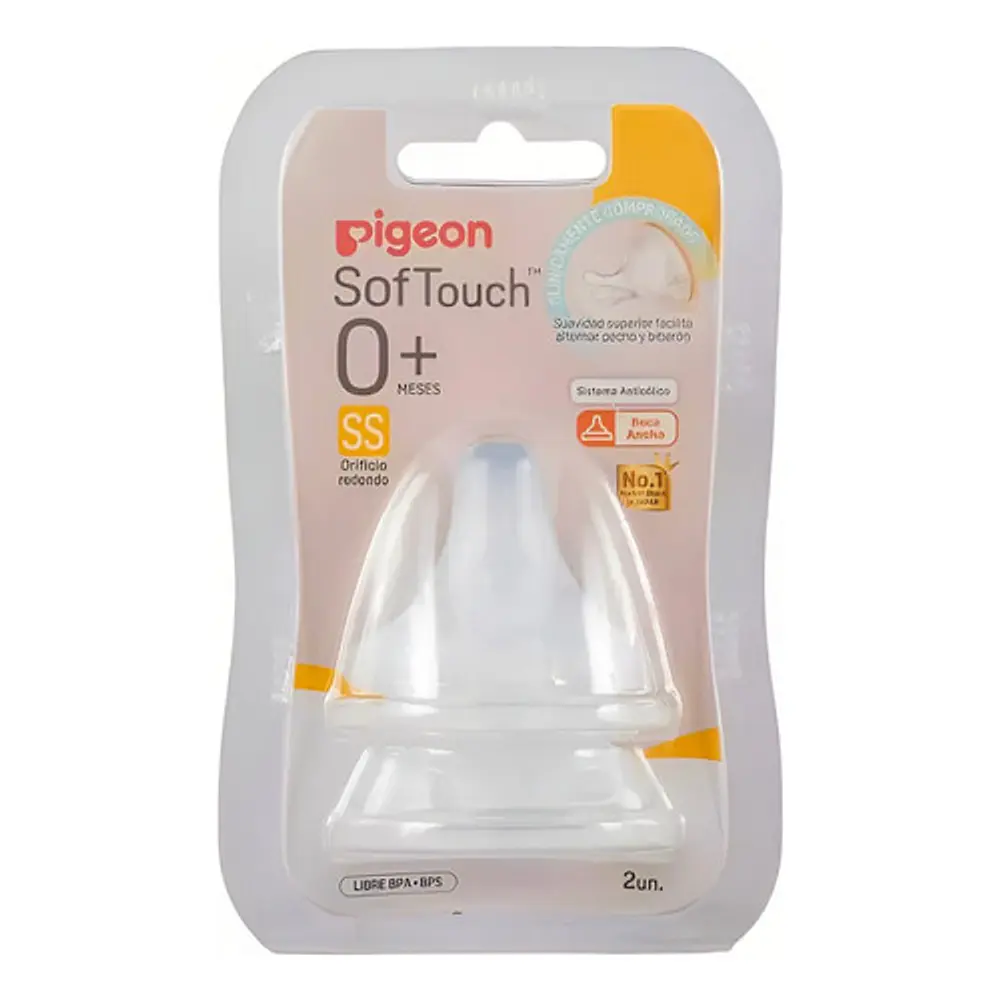 Tetinas Pigeon Softouch Boca Ancha 0+meses Talla Ss  4