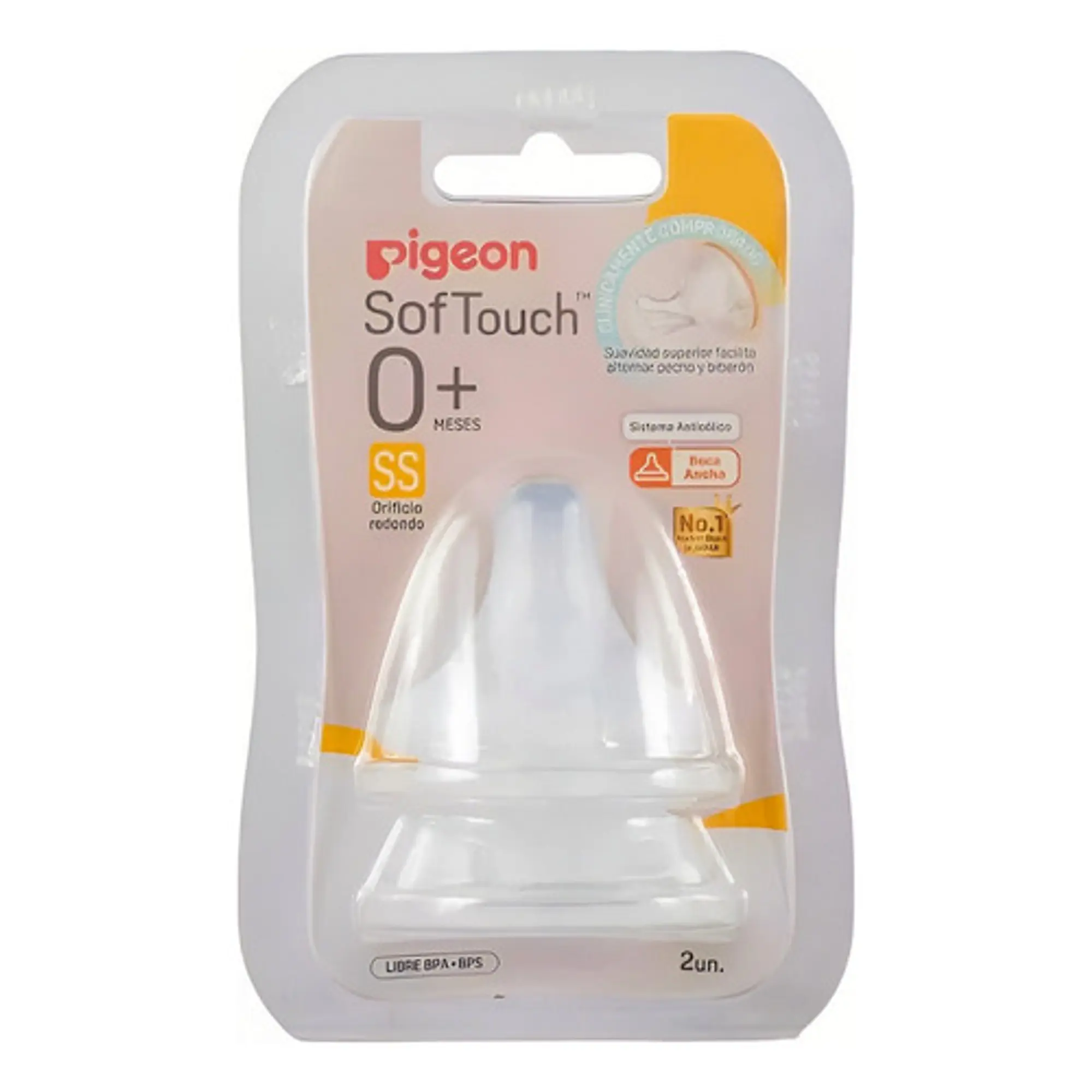 Tetinas Pigeon Softouch Boca Ancha 0+meses Talla Ss  4