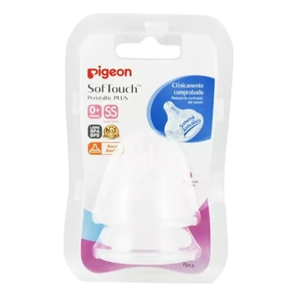 Tetinas Pigeon Softouch Boca Ancha 0+meses Talla Ss  8