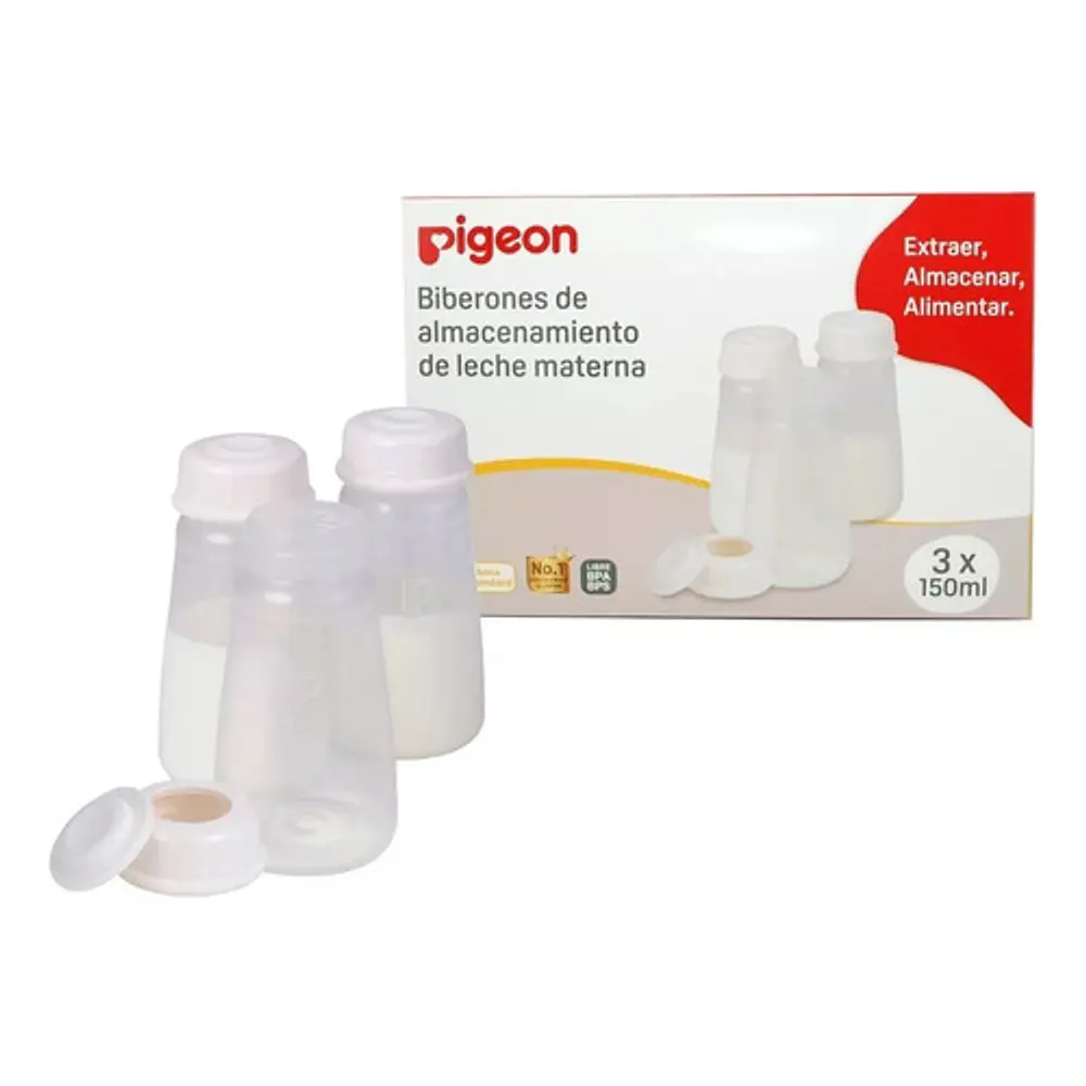 Biberon De Almacenamiento De Leche Materna Pigeon 5oz 3 Pz 1