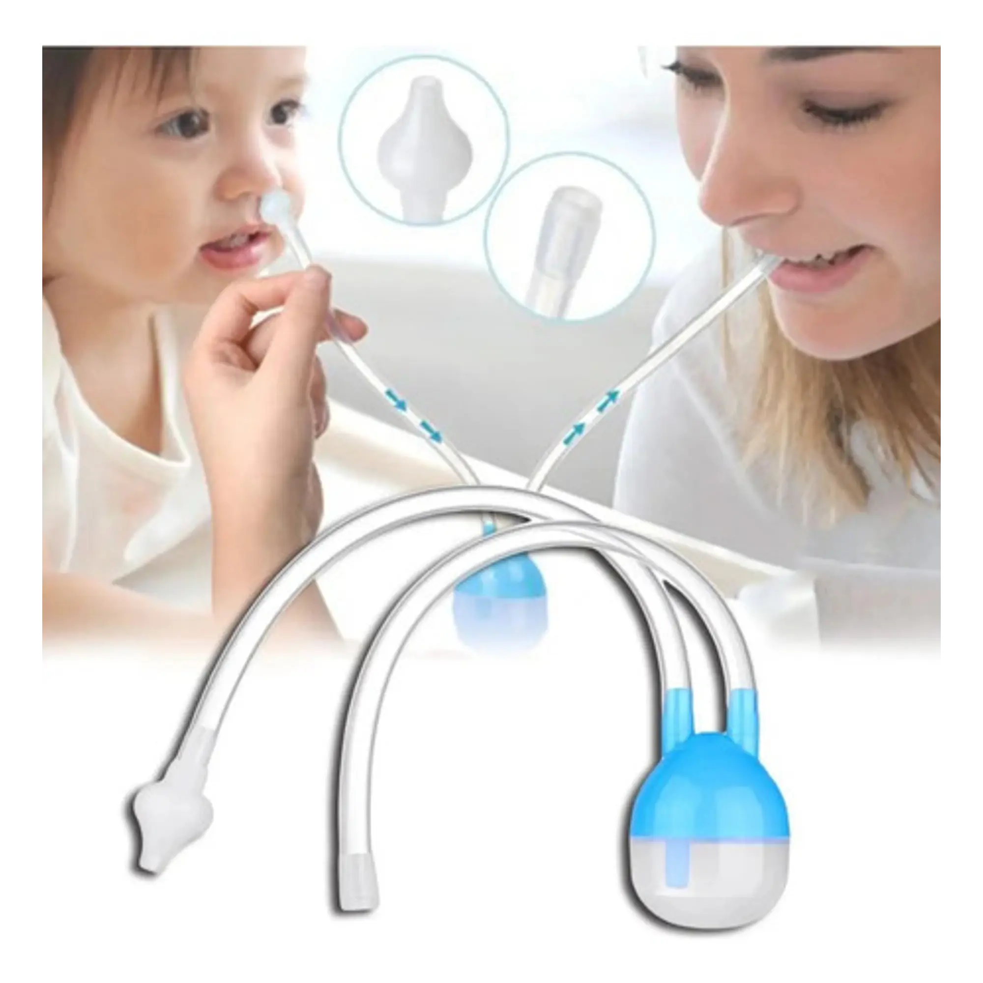Aspirador Nasal Sacamocos manual Bebe Color Azul 6