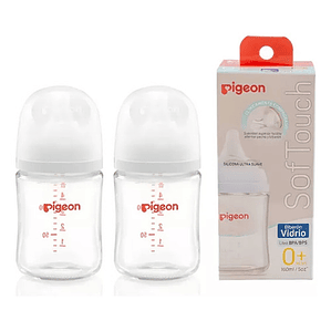 Pack x 2 Biberon Boca Ancha Vidrio 160 Ml Pigeon 