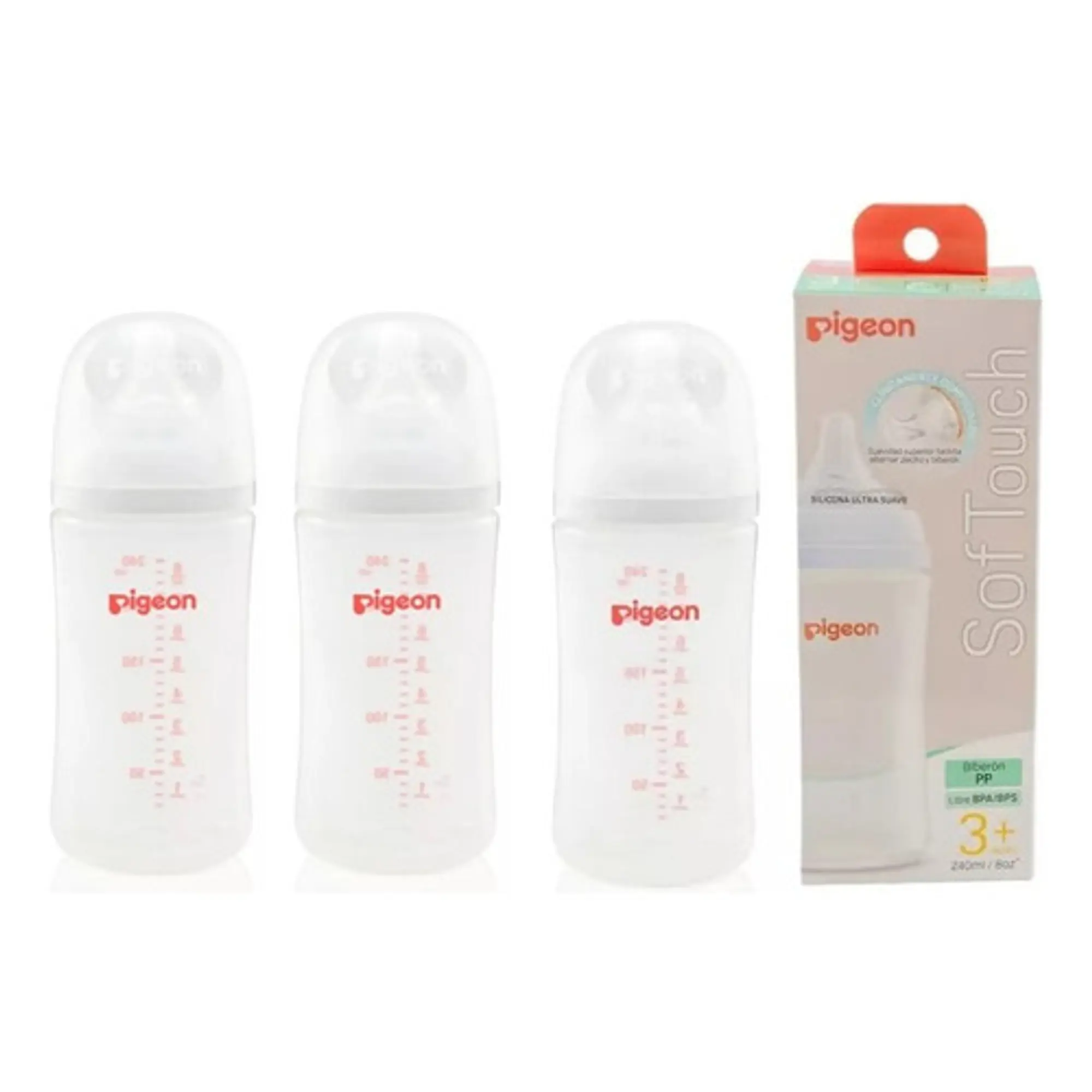 Biberon Boca Ancha 240 Ml Plastico X 3 Piezas 2