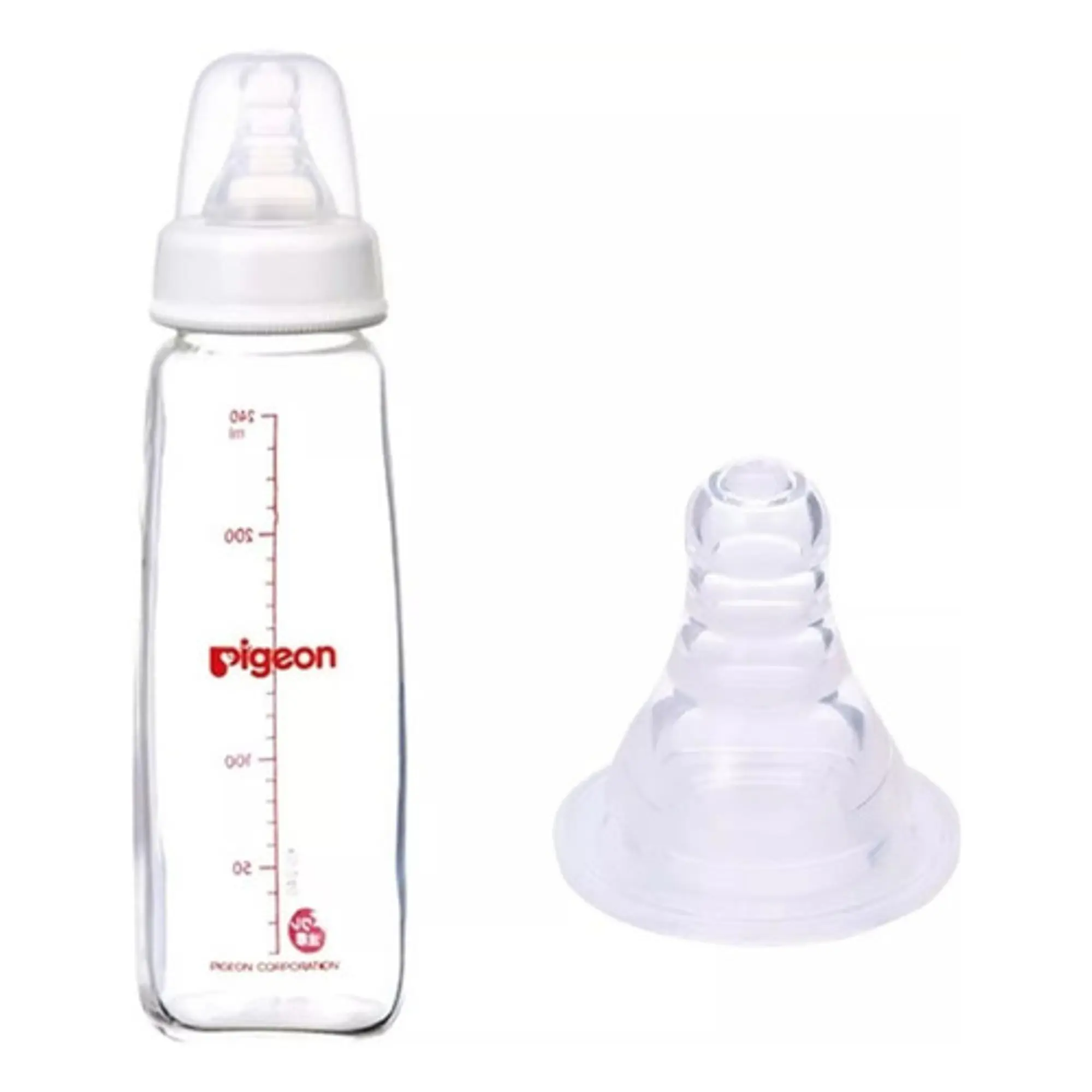 Biberon Vidrio Boca Delgada 240 Ml X 2 Uni Pigeon 2