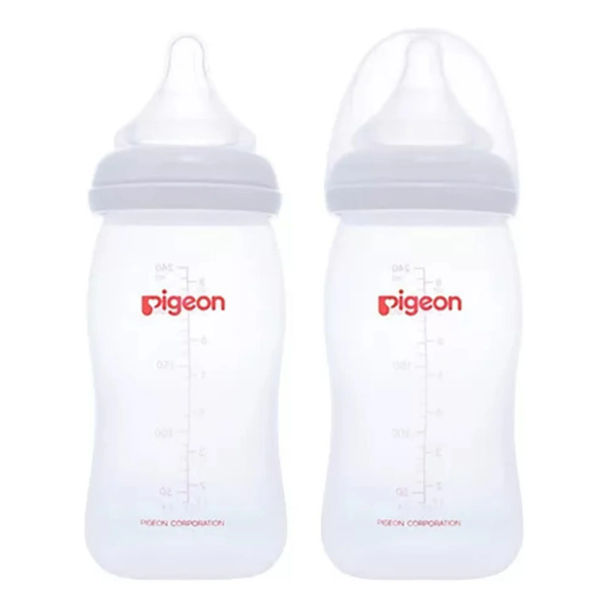 Biberon Boca Ancha Plastico 240ml X2 Pigeon 2