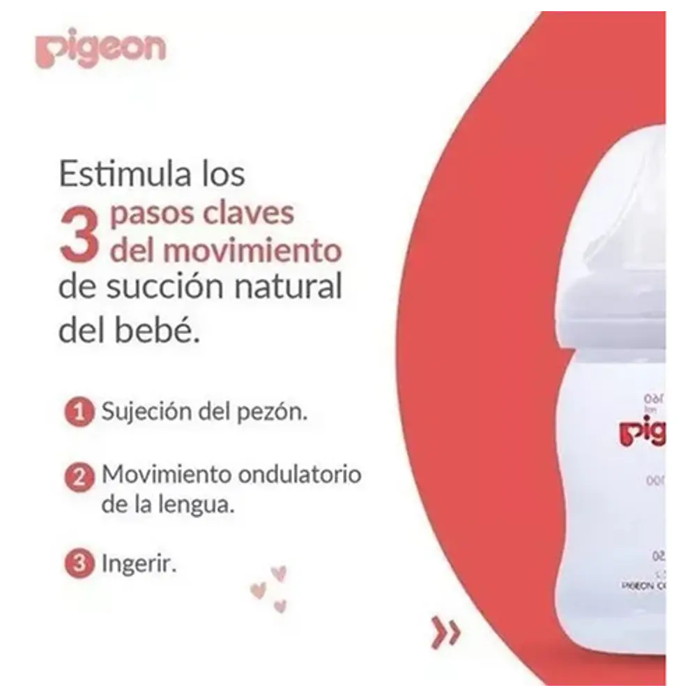 Biberon Boca Ancha Plastico 240ml X2 Pigeon 3