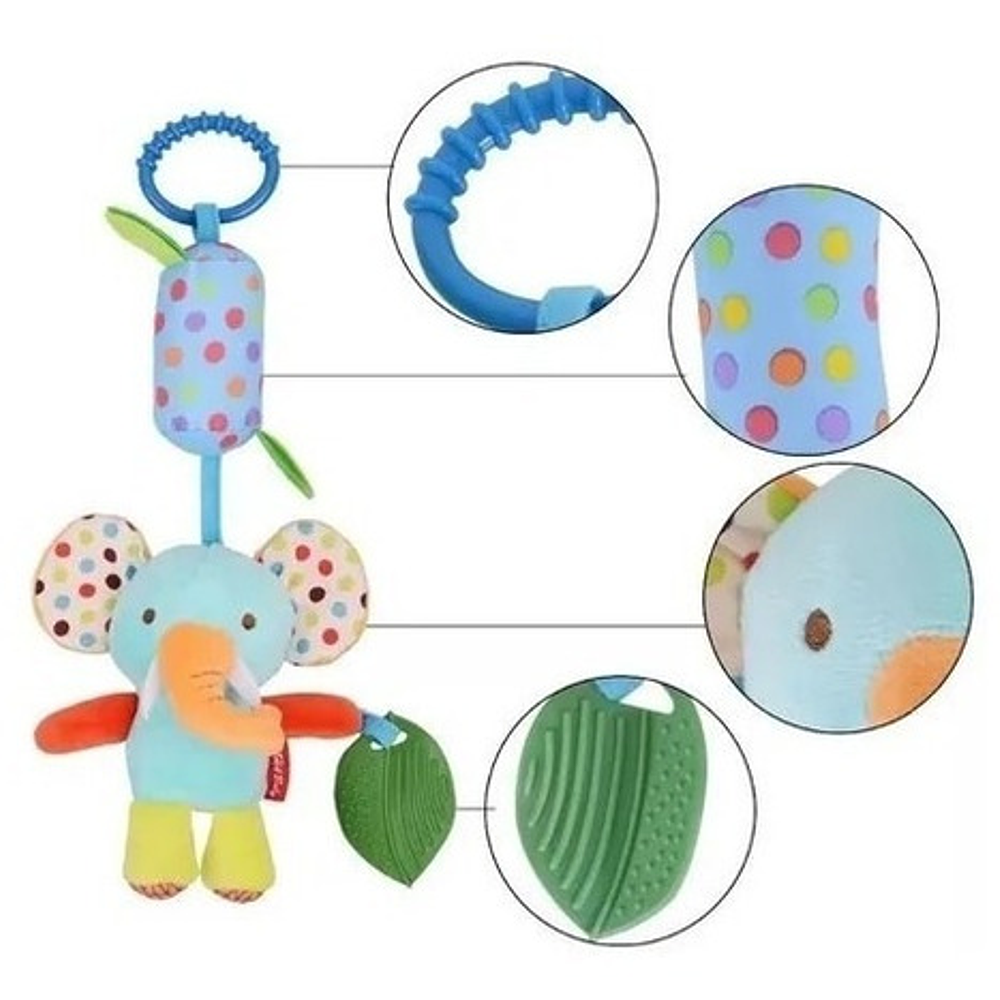 Sonajero Mordedor Peluche 35cm Para Bebés 0-6 Meses 6