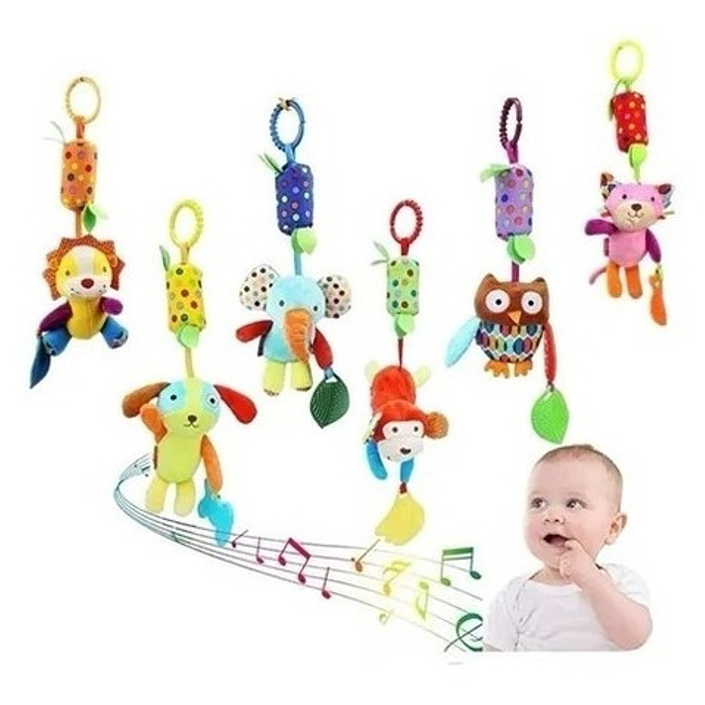 Sonajero Mordedor Peluche 35cm Para Bebés 0-6 Meses 7