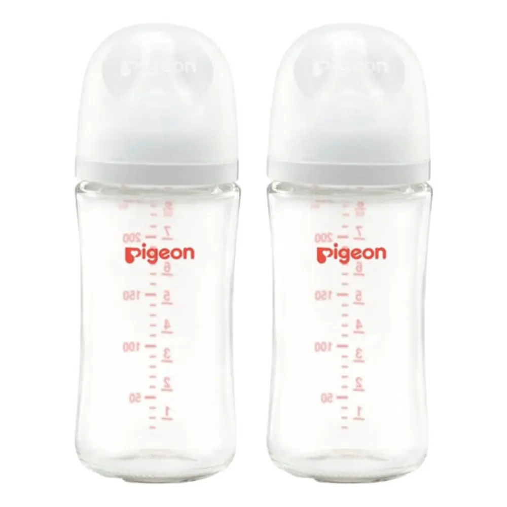Biberon Vidrio Boca Ancha 240ml X 2uni Pigeon 1