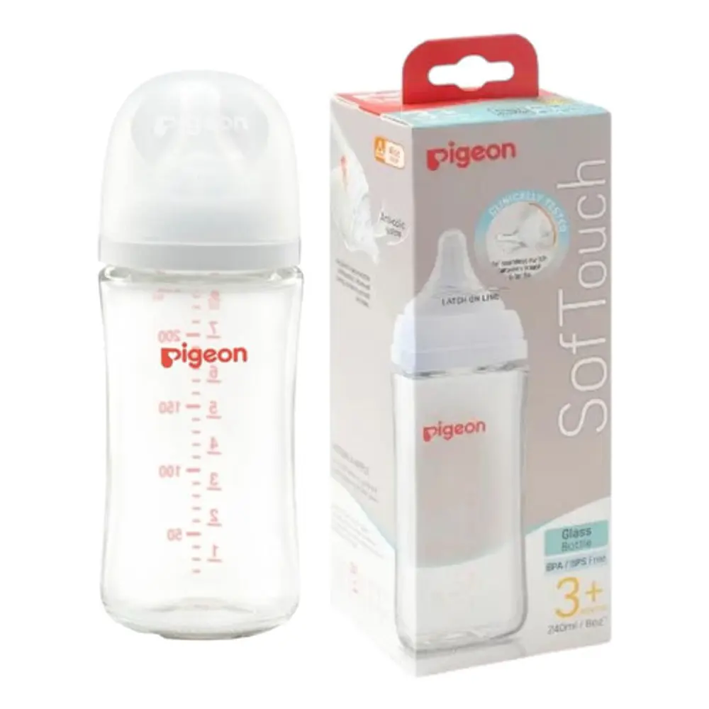 Biberon Vidrio Boca Ancha 240ml X 2uni Pigeon 3