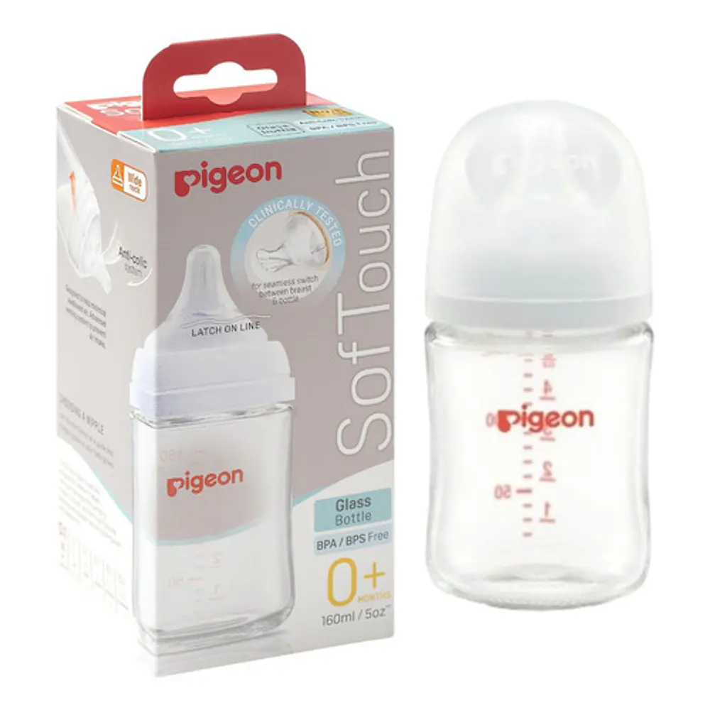 Pack 2 Biberon Vidrio Boca Ancha 240ml  Y 160ml Pigeon 4