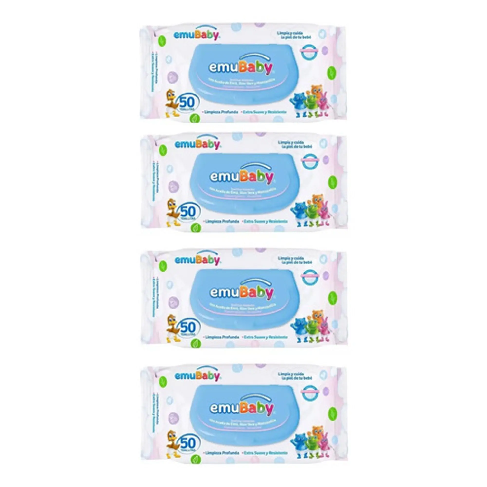 Toallas Humedas Emubaby Premium Con Tapa 50 X 4 Emp 1