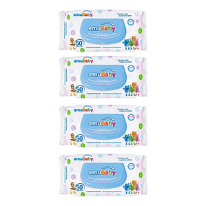 Toallas Humedas Emubaby Premium Con Tapa 50 X 4 Emp