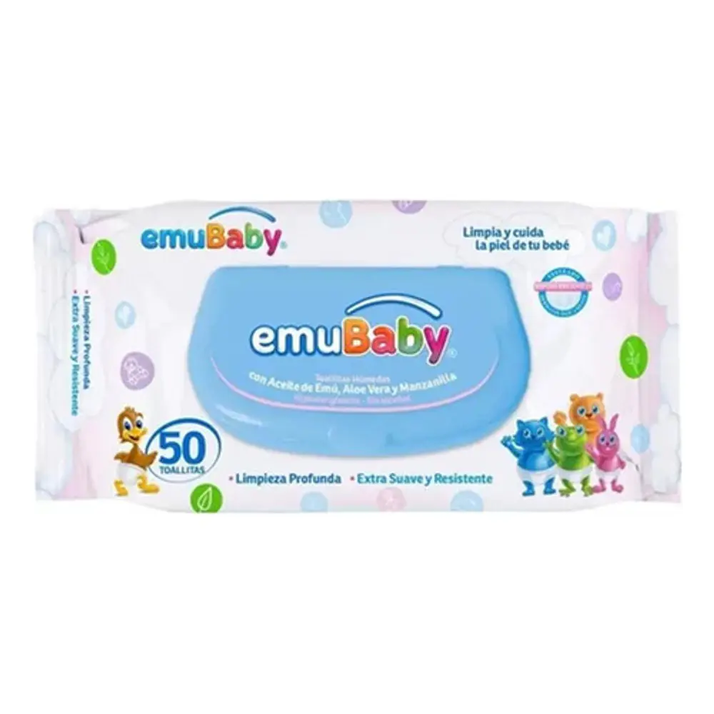 Toallas Humedas Emubaby Premium Con Tapa 50 X 4 Emp 2