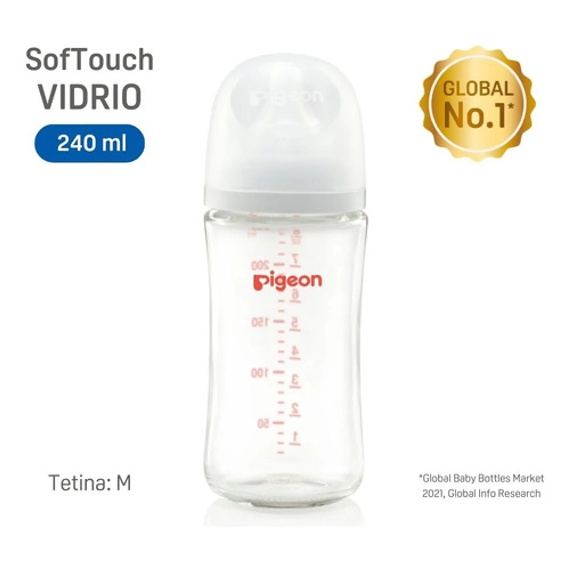 Mamadera De Vidrio Pigeon Softouch 240ml  5
