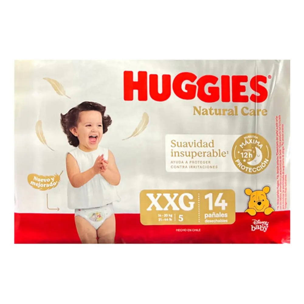 Pañales Huggies Natural Care Talla Xxg 14uni 1