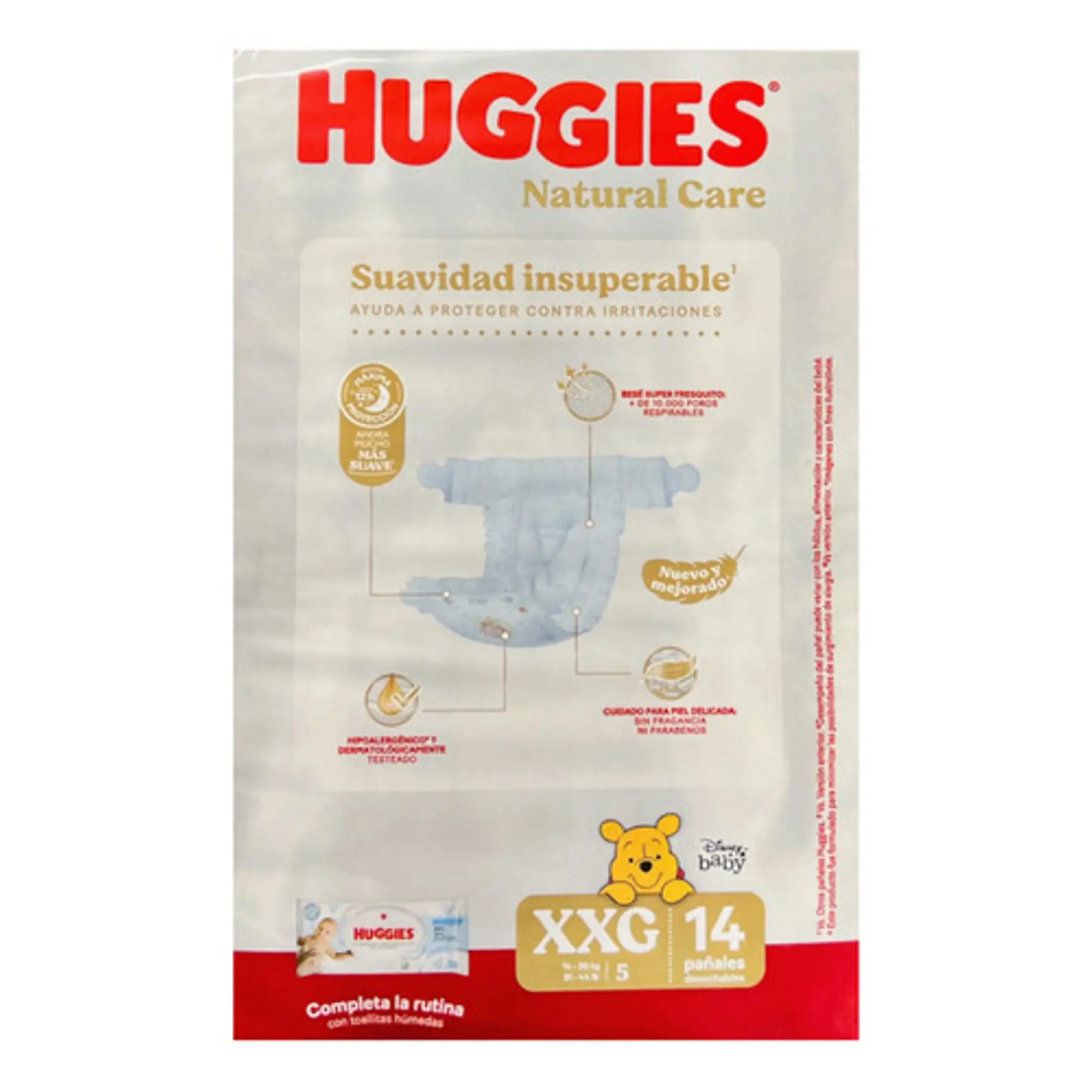 Pañales Huggies Natural Care Talla Xxg 14uni 2