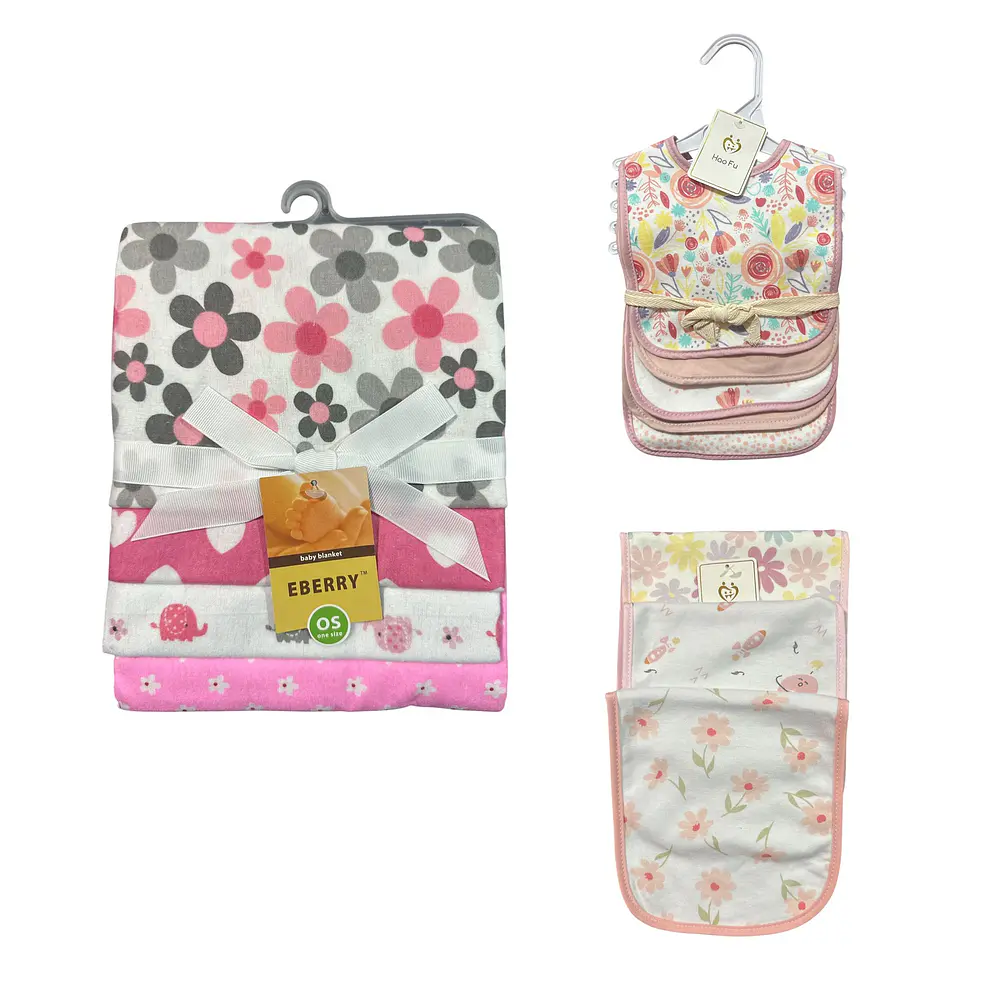 PACK DE MANTA, BABERO Y TUTOS 12 PIEZAS NIÑA  1