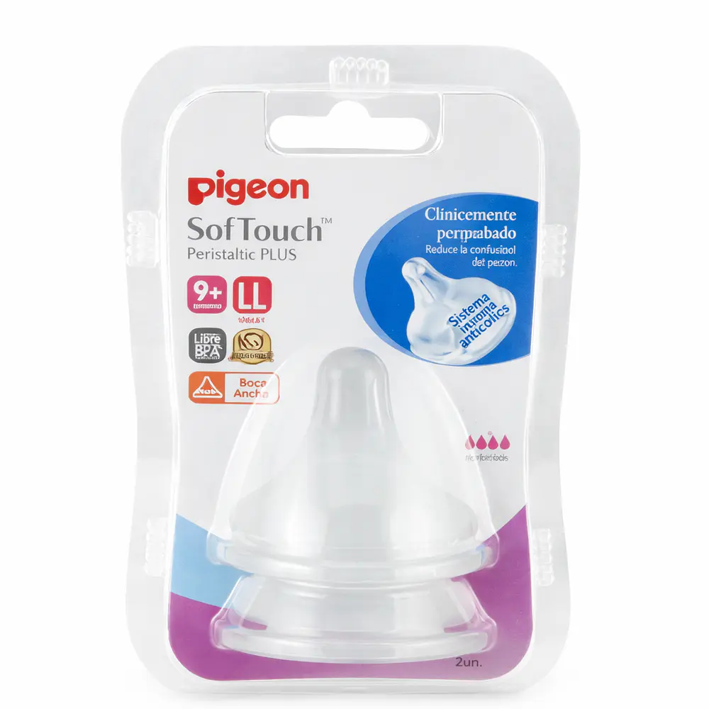 Tetinas Pigeon Softouch Boca Ancha 9+ M Talla Ll 1