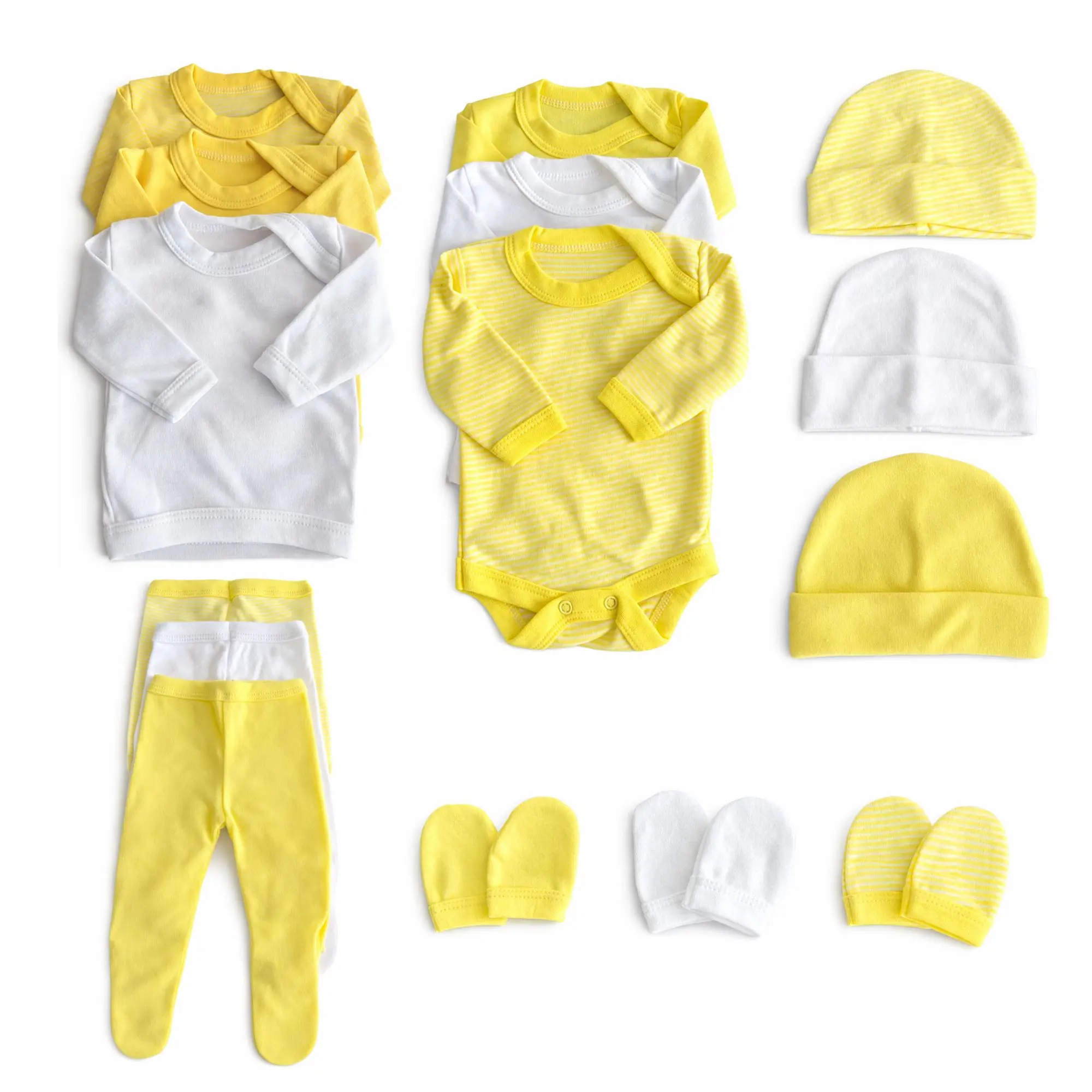 PACK AJUAR 15 PIEZAS DISEÑO AMARILLO / BLANCO 1