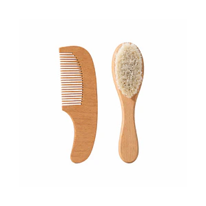 KIT CEPILLO Y PEINE CERDAS NATURALES MADERA