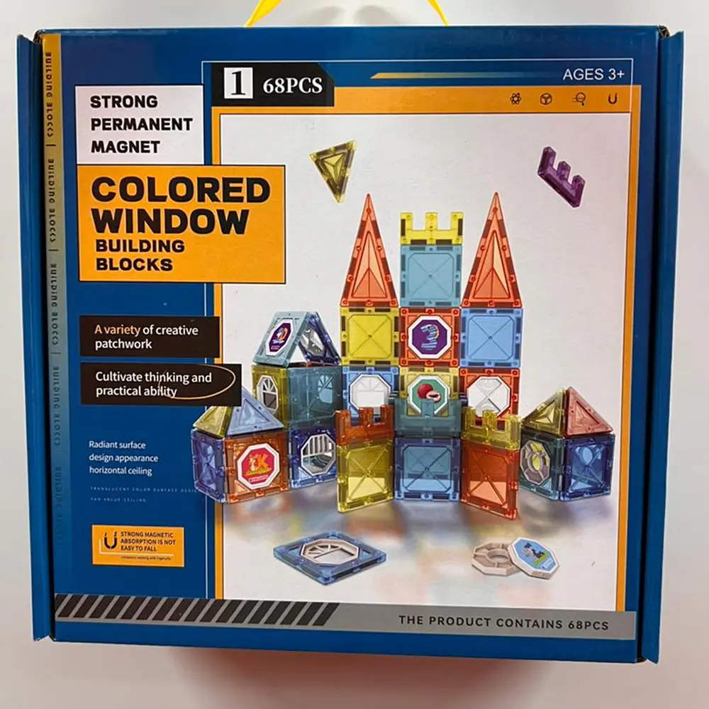 Juguete Set De Bloques Construcción Magnéticos 68 Pcs 2