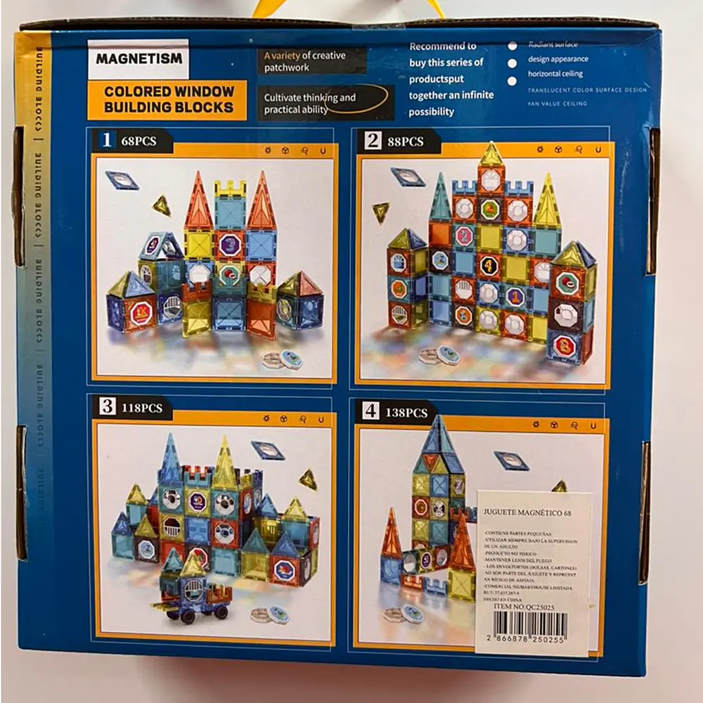 Juguete Set De Bloques Construcción Magnéticos 68 Pcs 3