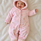 Enterito osito para bebe con chiporro color rosa 0-3 meses - Thumbnail 3