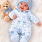 Enterito osito para bebe con chiporro color naranjo 0-3 meses - Miniatura 3