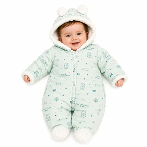 Enterito osito para bebe con chiporro color verde 0-3 meses