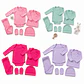Ajuar para bebé 0-3 meses por mayor color surtido niña ropa interior - Thumbnail 1