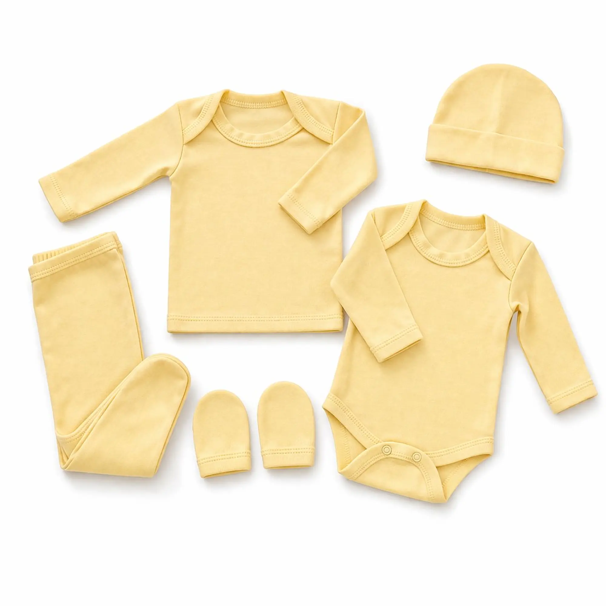Pack ajuar bebe 15 piezas 0-3 Meses amarillo/blanco/verde 5