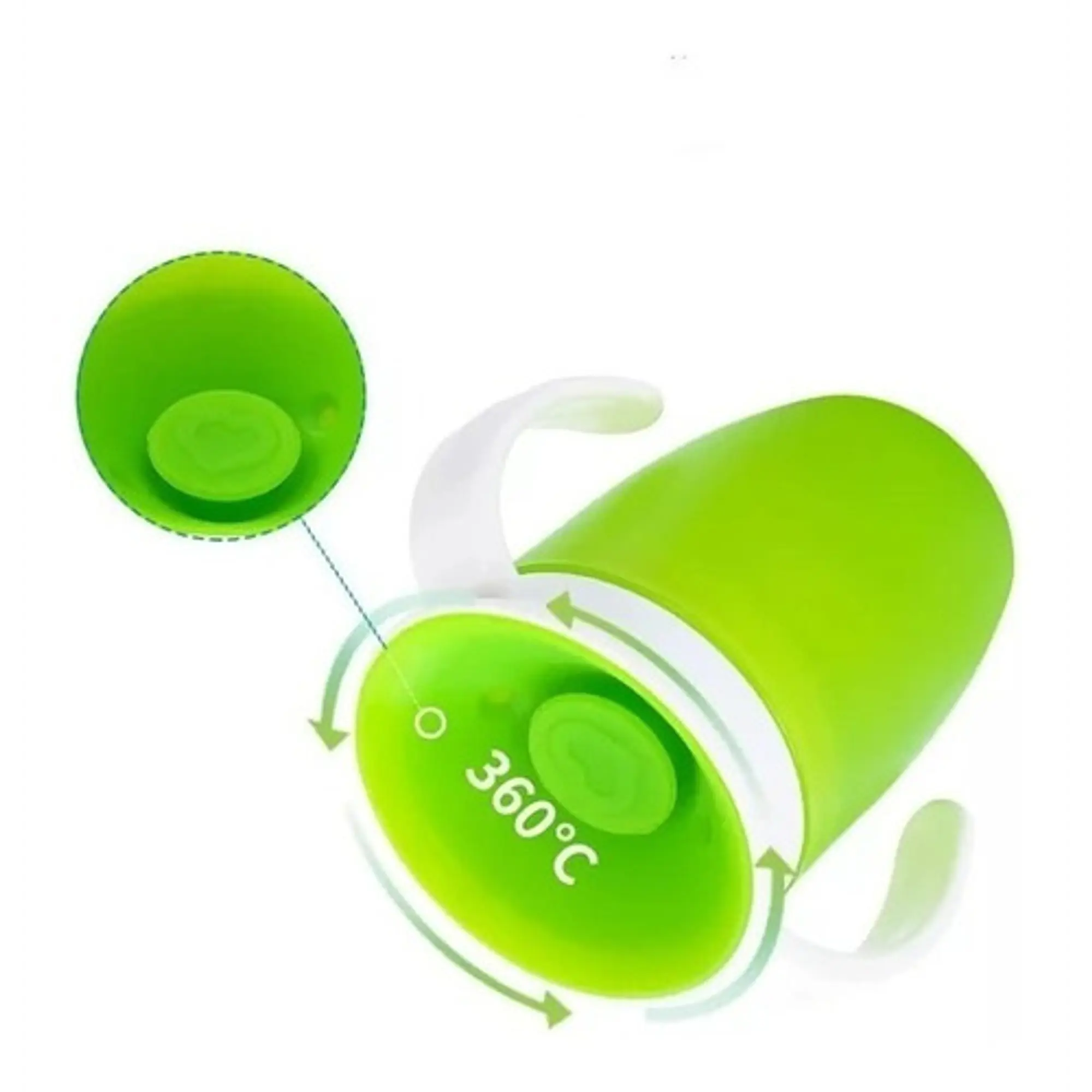 Vaso Antiderrame Bebe 360° Vaso Con Agarradera color azul 5